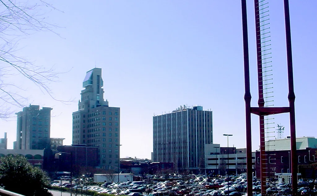 Downtown Augusta, with the Lamar Building at left of center.