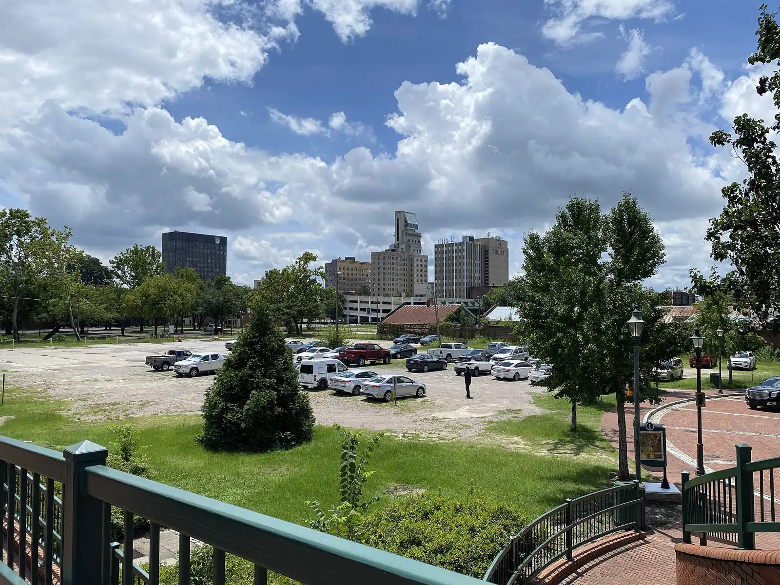 Downtown Augusta seen from the Augusta Riverwalk on the Savannah River.