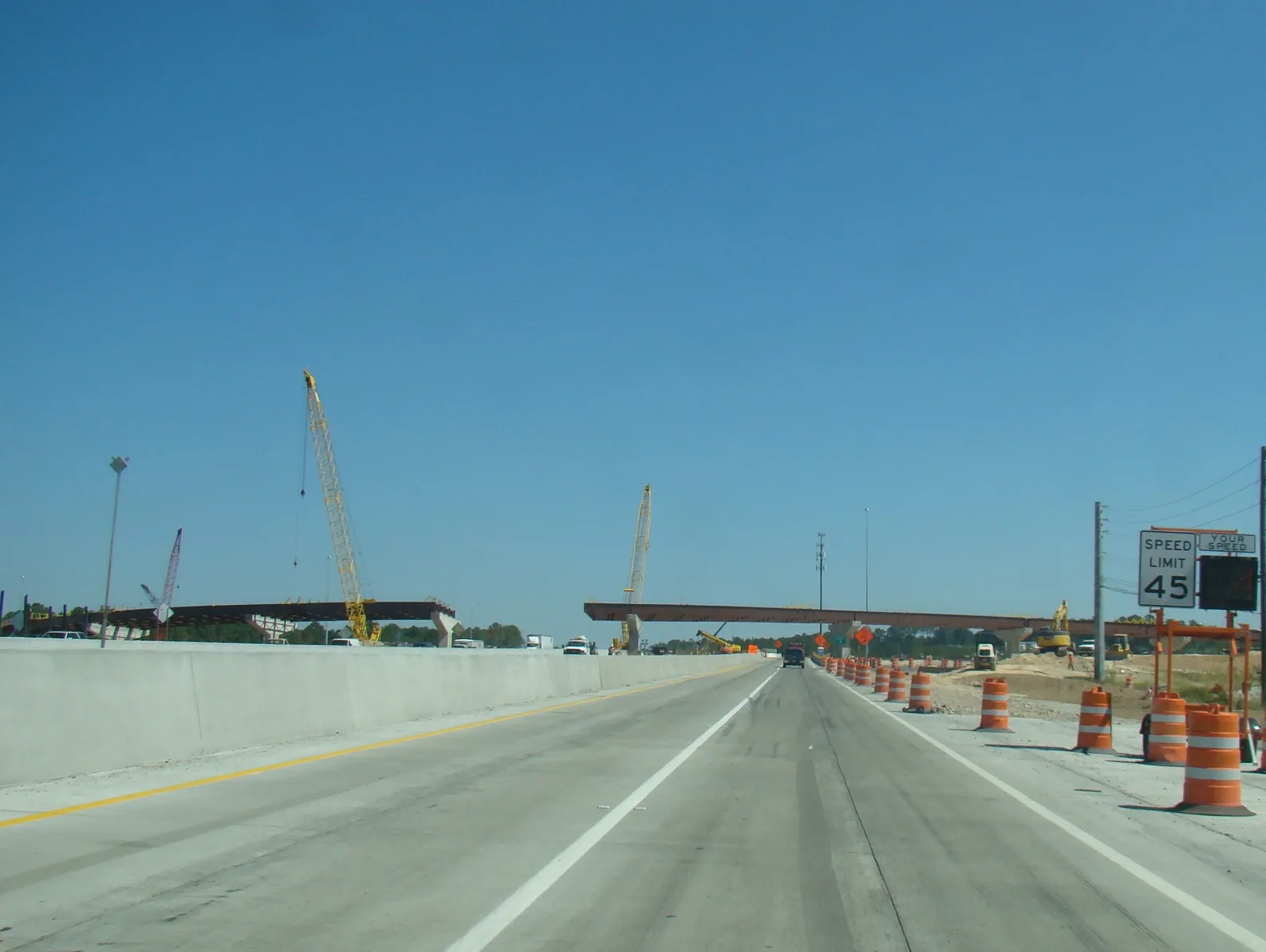 Flyover ramps under construction at the Interstate 20 and Interstate 520 interchange, exit 196, on the northern side of Belair.