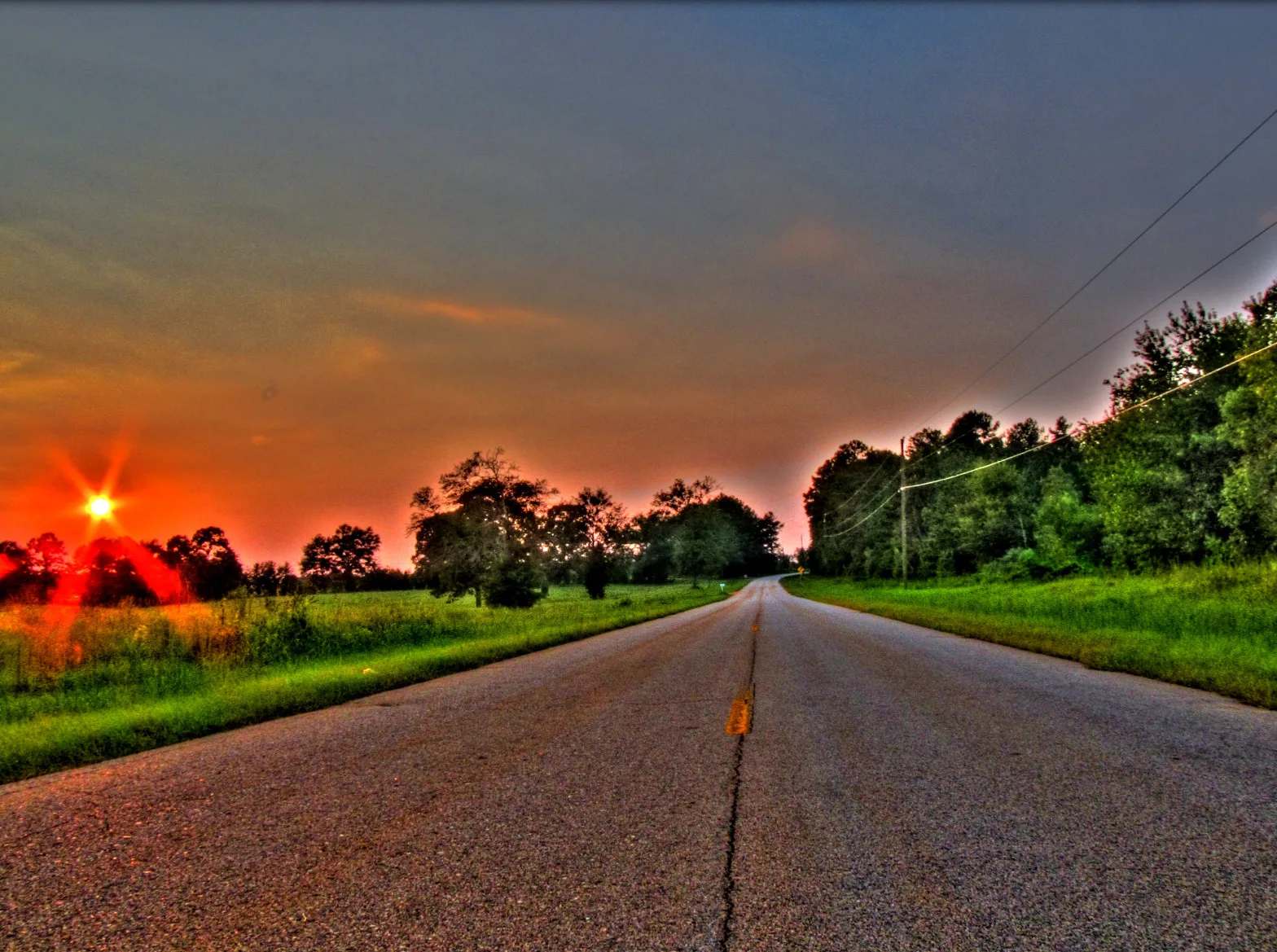 Sunset over Fulcher Road in Hephzibah.