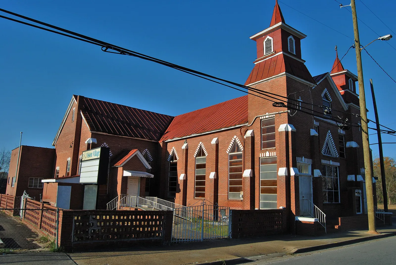 A church on Wrightsboro Road in the Bethlehem Historic District, part of the Laney High zone.