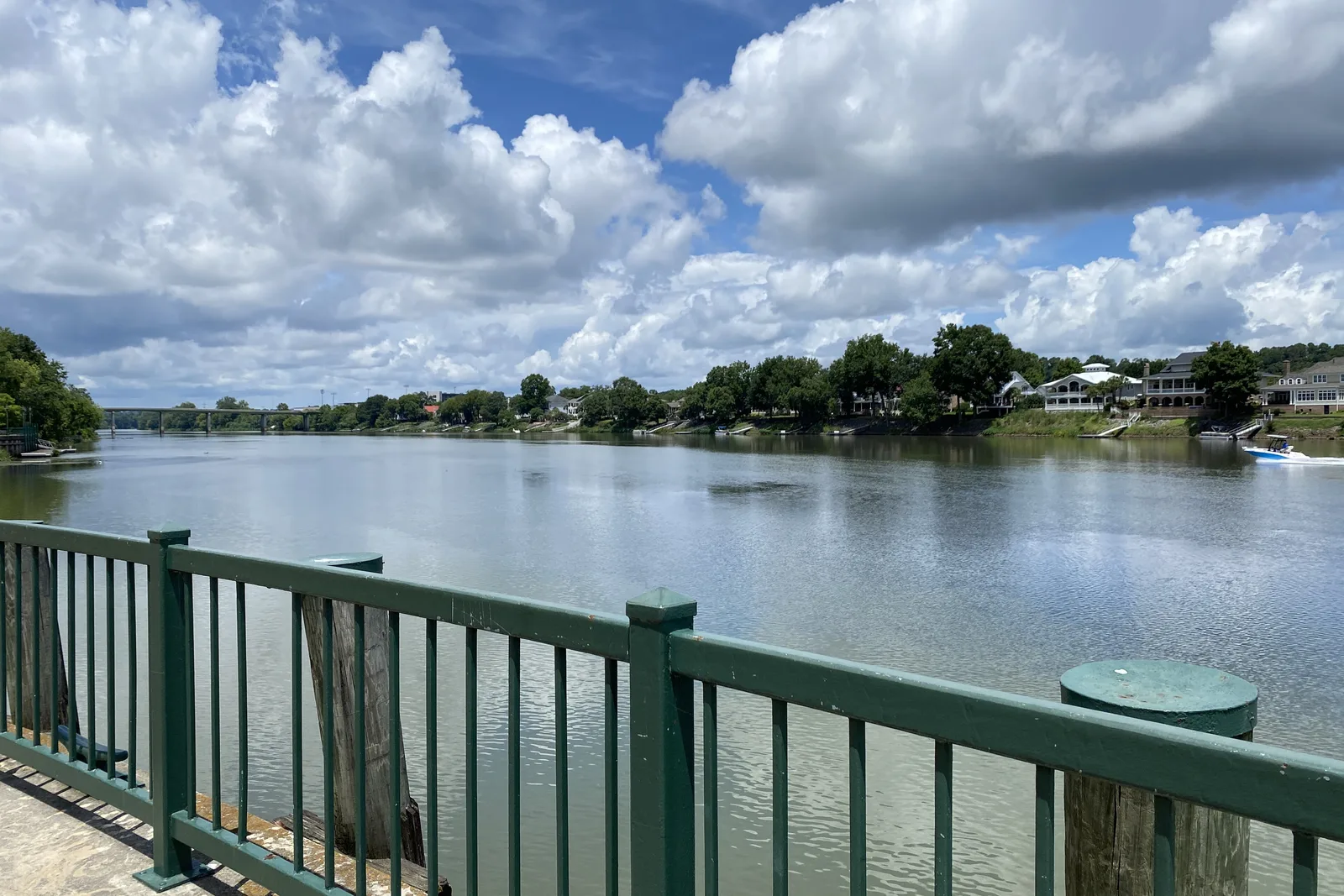 The Savannah River from the Augusta Riverwalk on a summer afternoon.