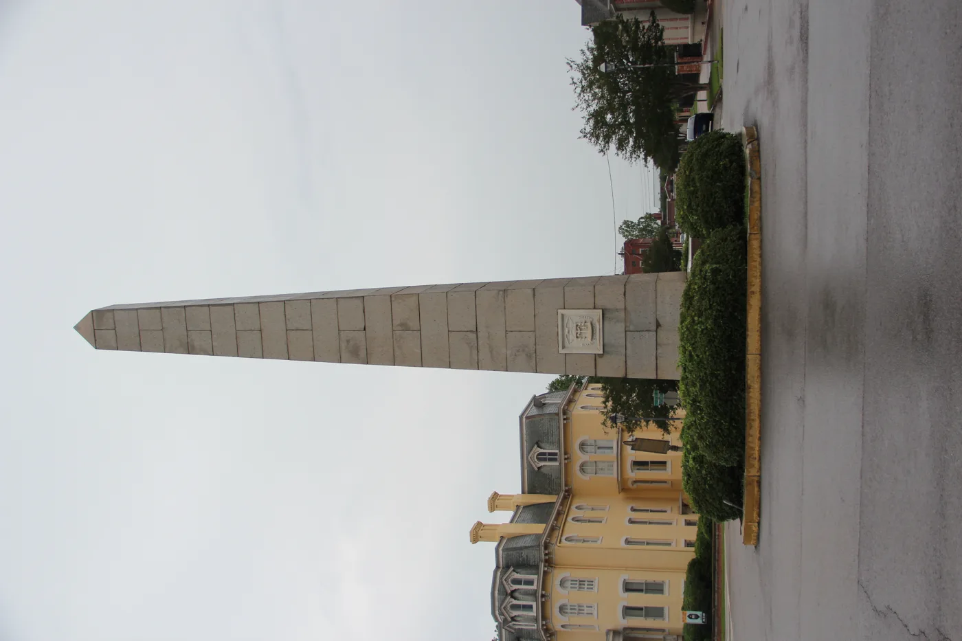 The Signers Monument in the Greene Street median in downtown Augusta.